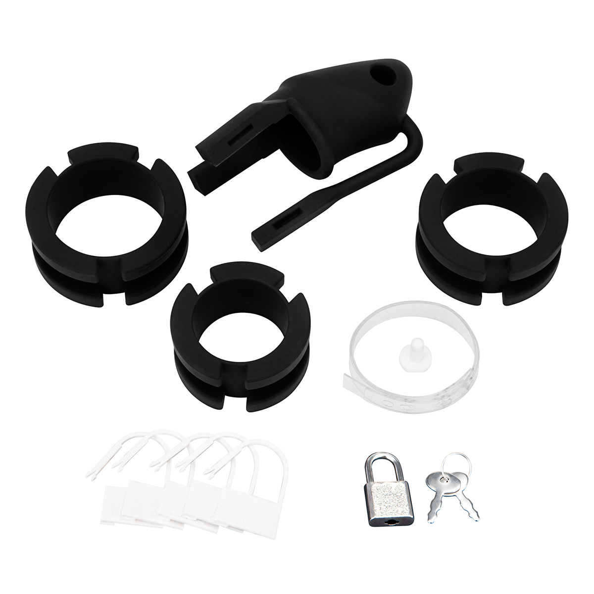 BlueLine Клетка для пениса черная Silicone Small 2 in Cock Cage With Ball Divider