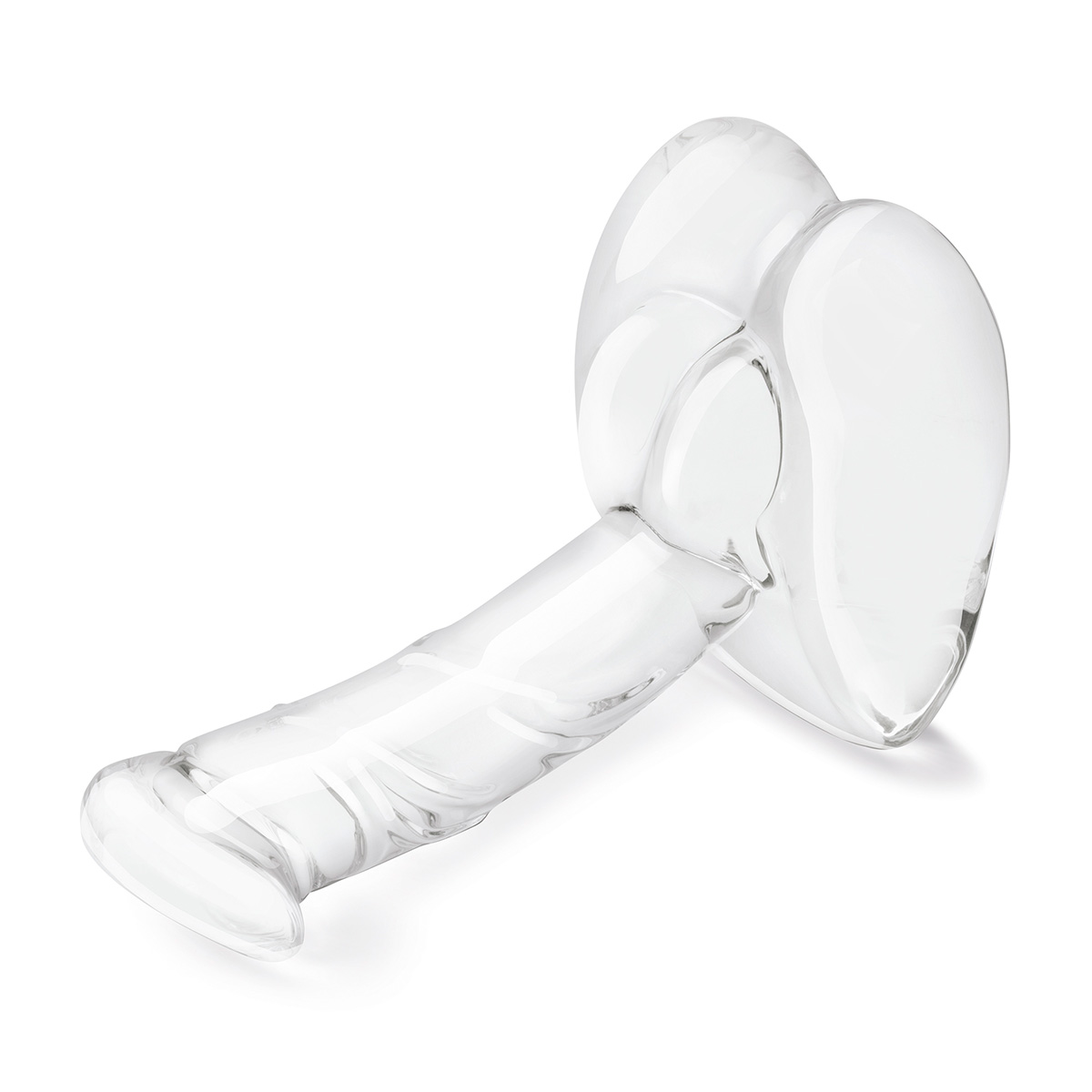 Glas Фаллоимитатор с мошонкой на подставке 7,5 in Rideable Standing Glass Cock With Stability Base