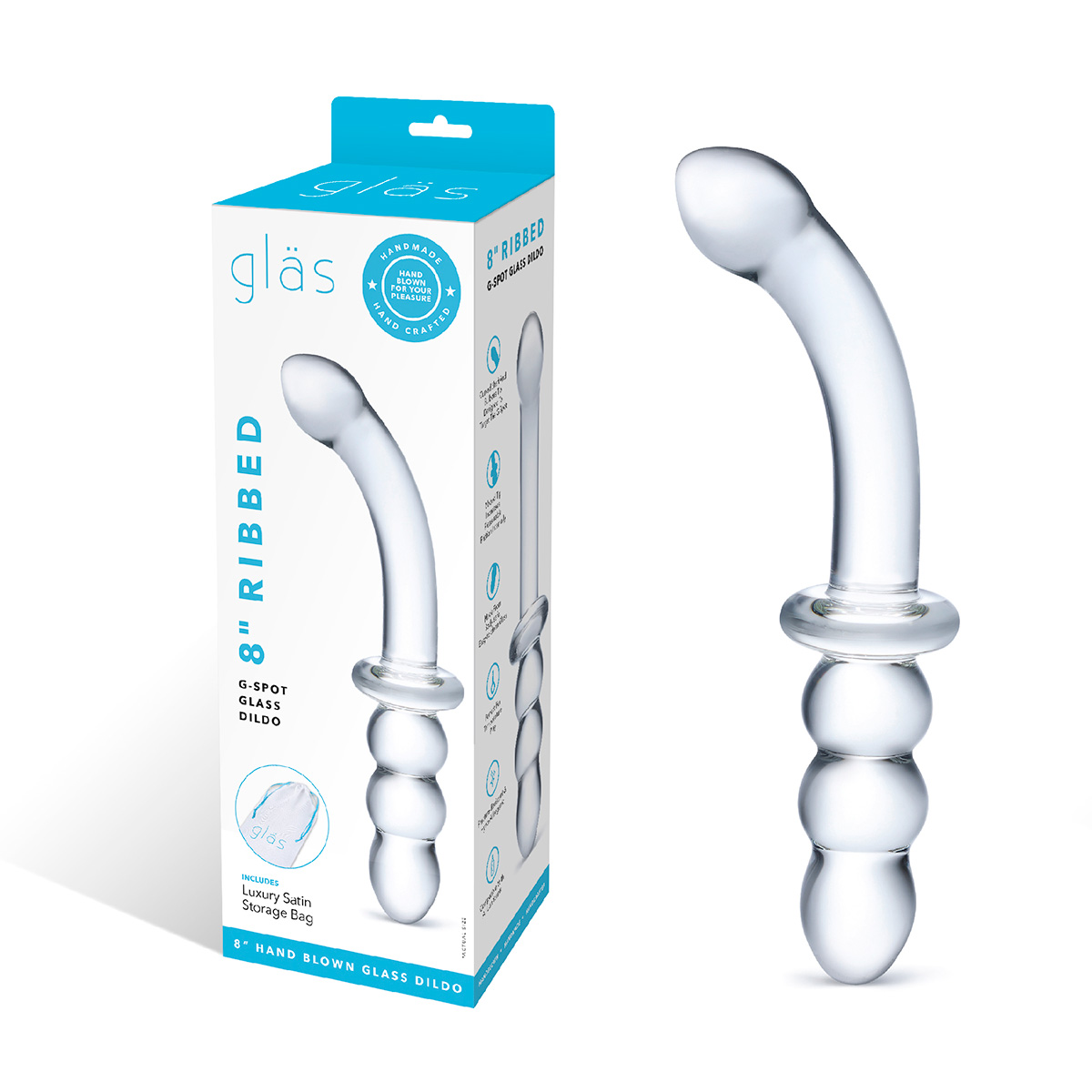 Glas Ребристый двойной анально-вагинальный фаллос Ribbed G-Spot