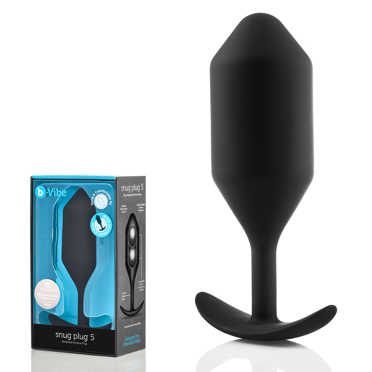 b-Vibe Профессиональная пробка для ношения B-vibe Snug Plug 5 черная