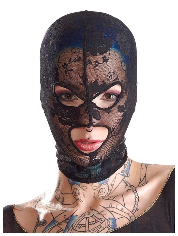 Кружевная маска на голову с отверстиями для глаз и рта Mask Lace by Bad Kitty