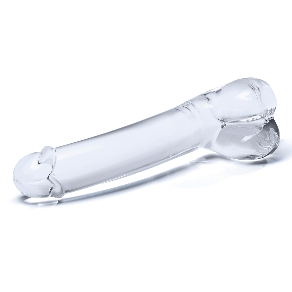 Glas Реалистичной формы дилдо с мошонкой CURVED G-SPOT