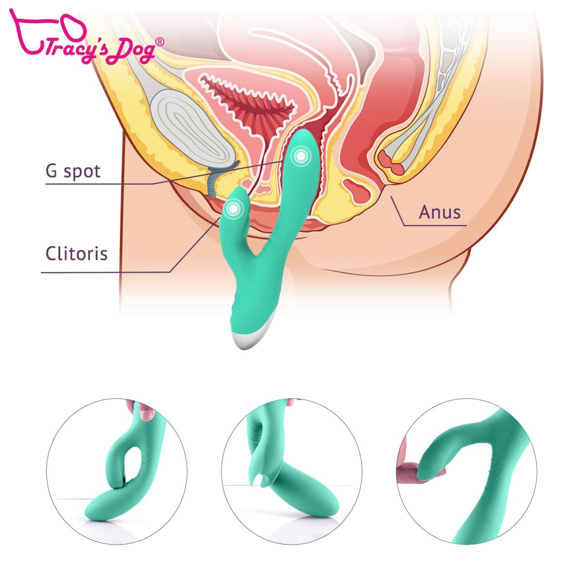 Tracy's Dog Вибромассажер для клитора и G-точки зеленый Jade Rabbit Vibrator