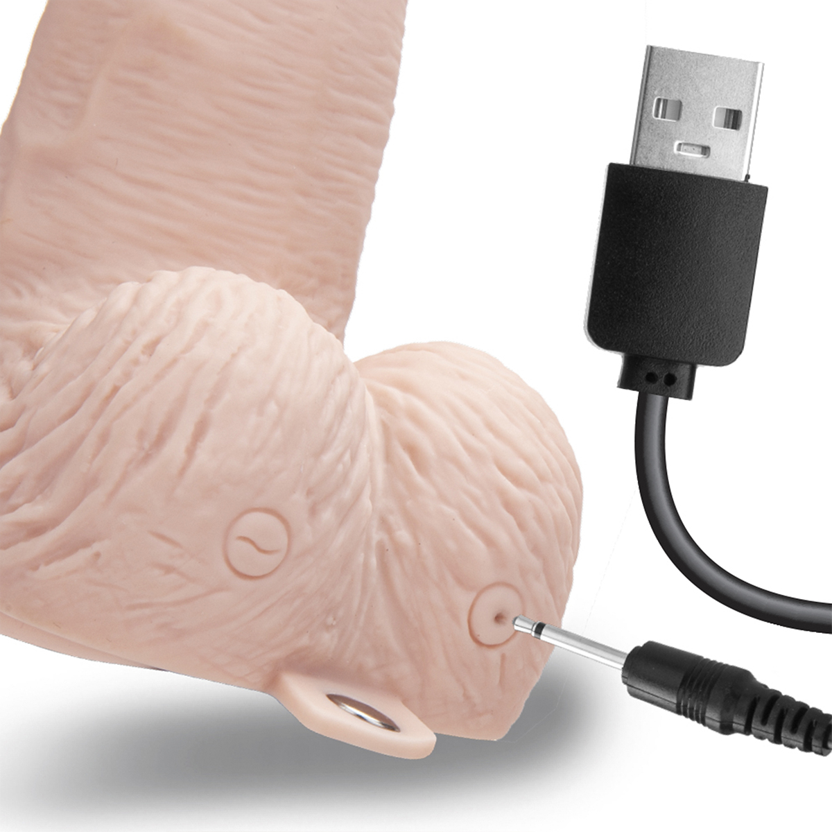 Lux Fetish Шестидюймовый телесный страпон с USB-зарядкой