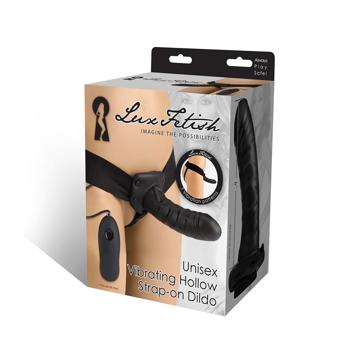 Lux Fetish Вибрирующий полый страпон UNISEX VIBRATING HOLLOW