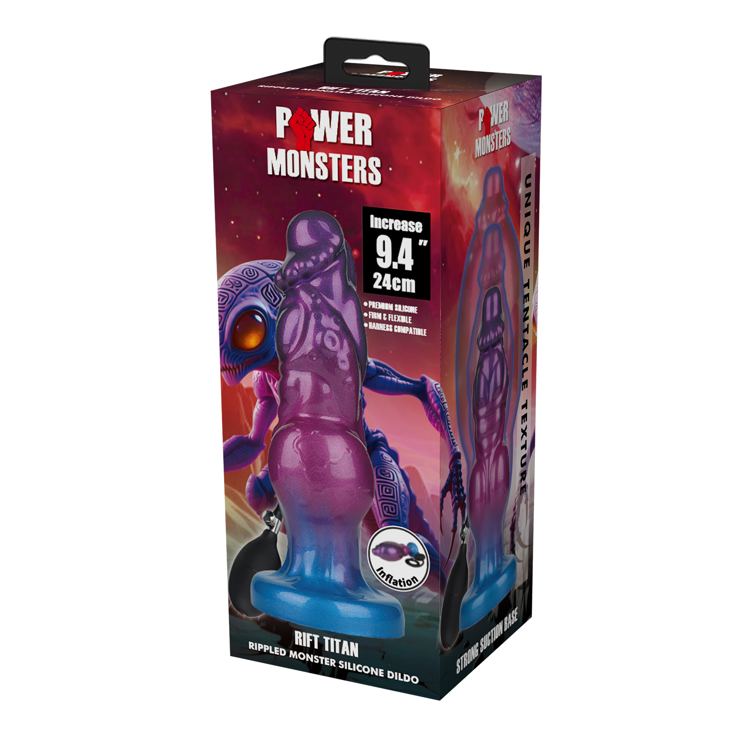 Rift Titan, фаллоимитатор, увеличивающийся в размере, серии Power Monsters, 24 см