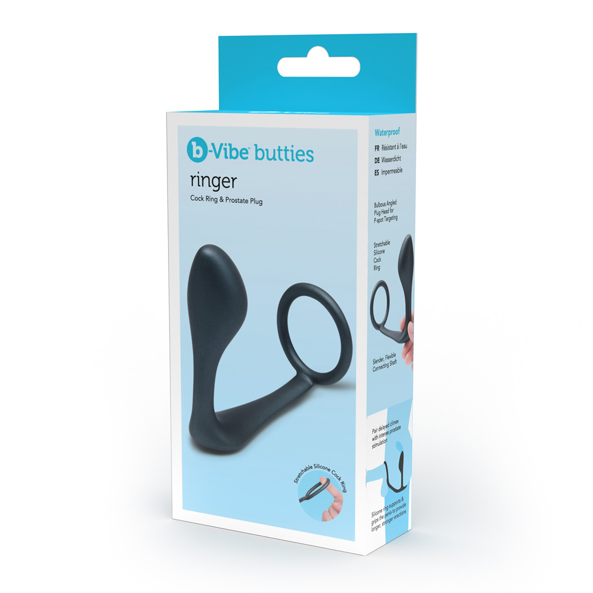 b-Vibe Анальный плаг с кольцом для простаты RINGER COCK RING & PLUG
