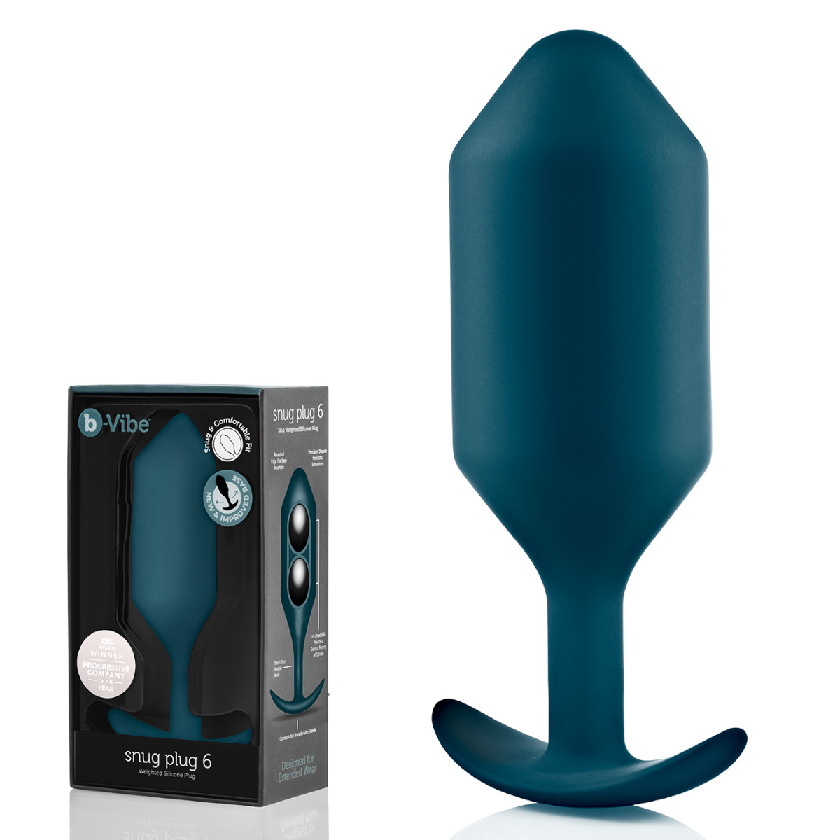 b-Vibe Профессиональная пробка для ношения B-vibe Snug Plug 6 морская волна