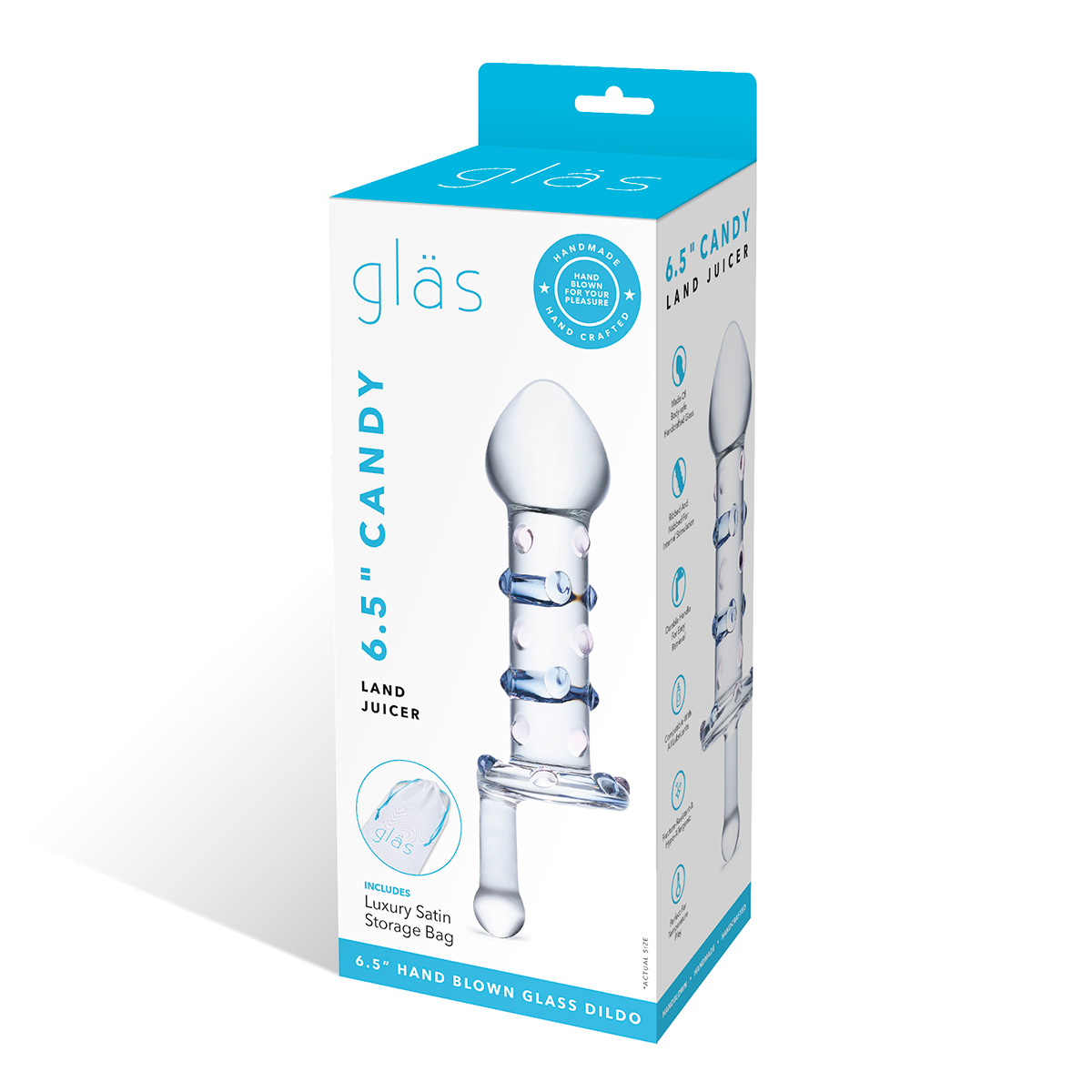 Glas Небольшой фаллос с ручкой CANDY LAND JUICER