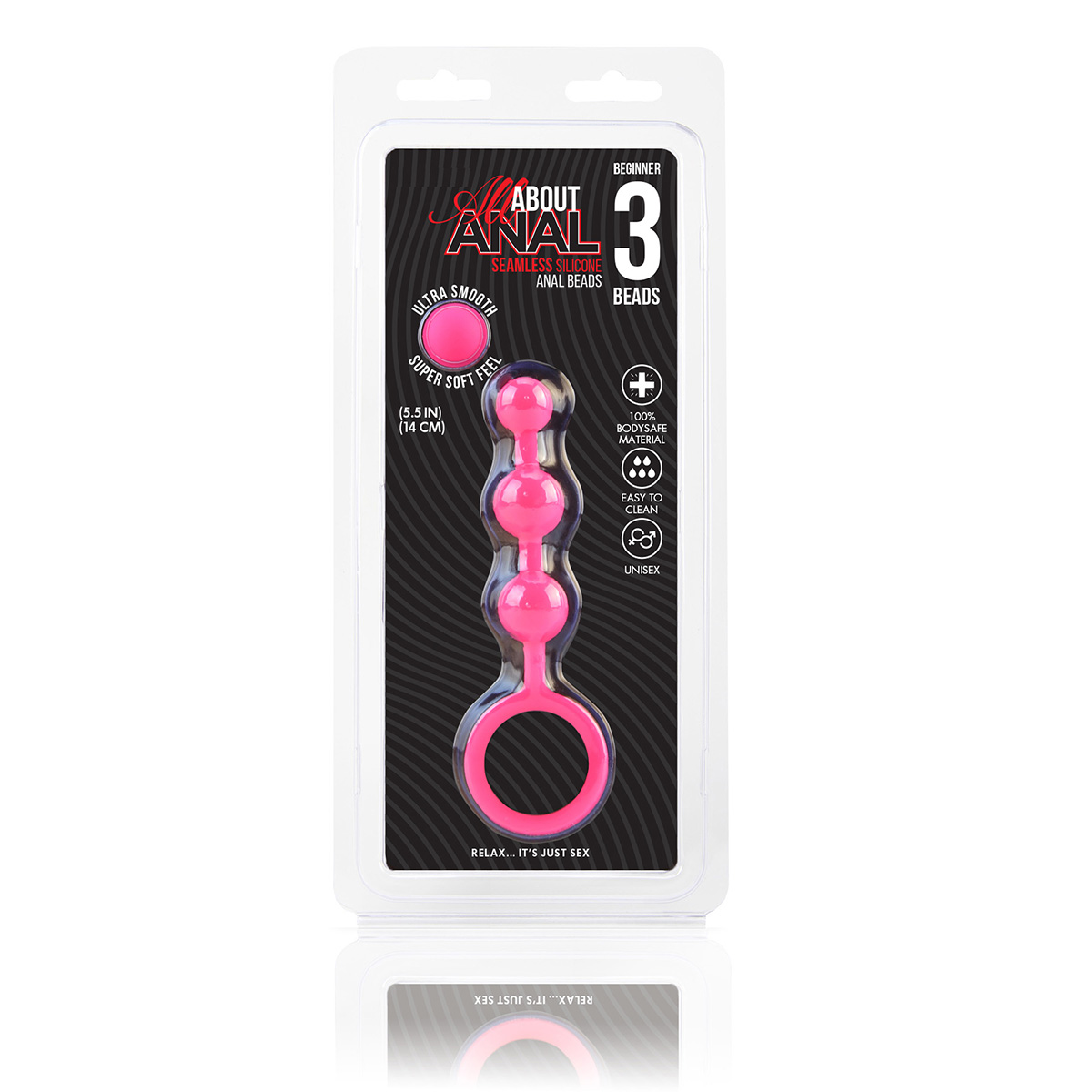 All about anal Розовые силиконовые анальные бусины Silicone Anal Beads 3 шарика