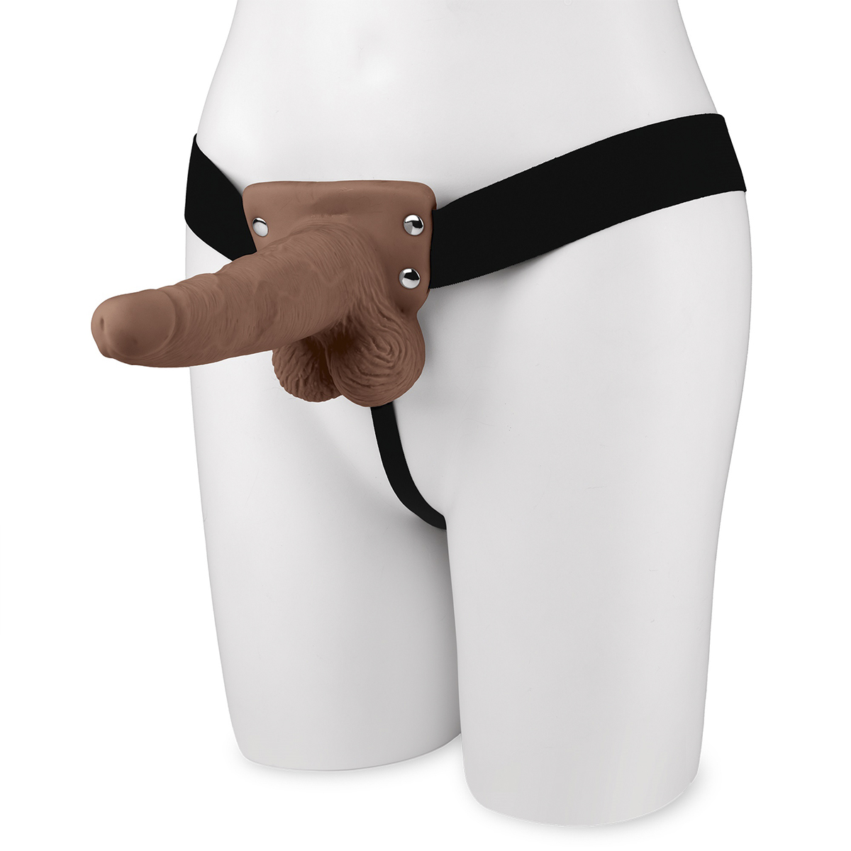 Lux Fetish Шестидюймовый коричневый страпон с USB-зарядкой