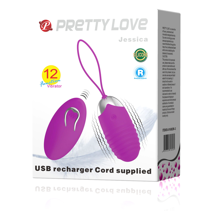 Виброяичко ребристое с пультом ДУ PrettyLove Jessica
