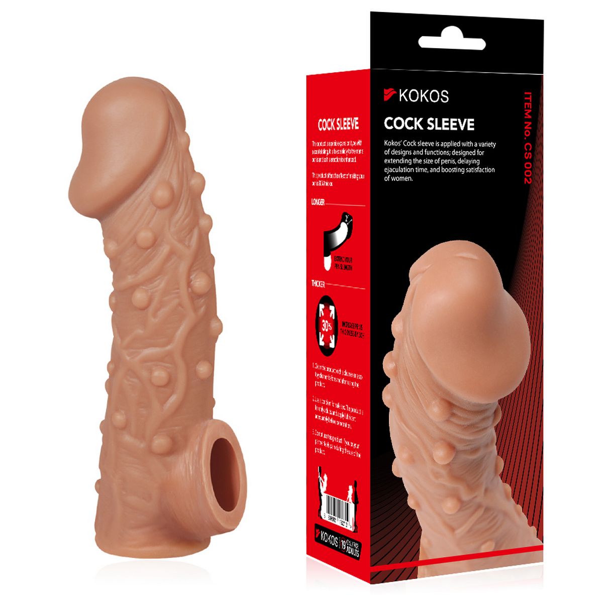Насадка реалистик на фаллос, с пупырышками COCK SLEEVE RES.002