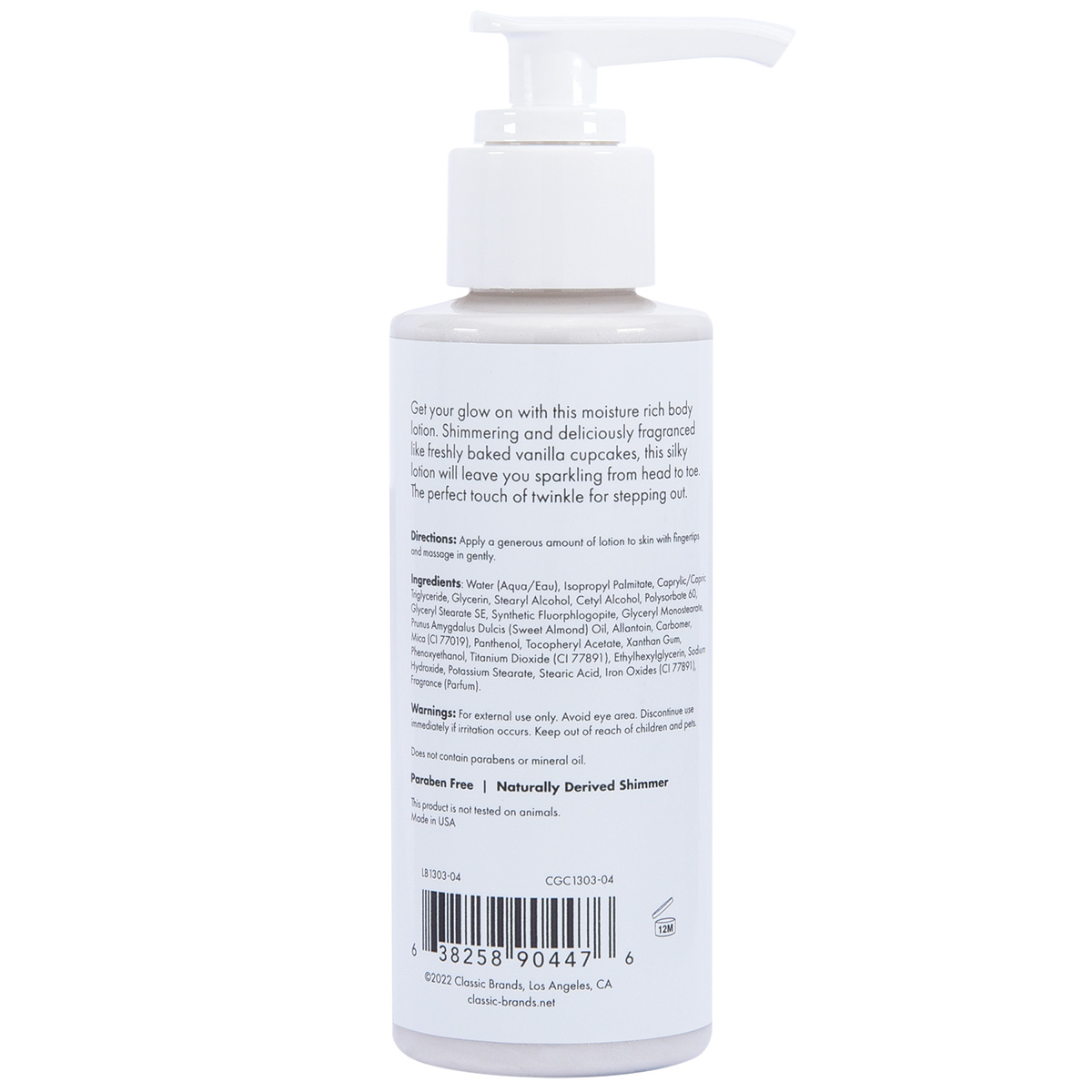 CG Мерцающий лосьон для тела CG GLOW Vanilla Cupcake Shimmer Lotion серебряные блестки 118 мл