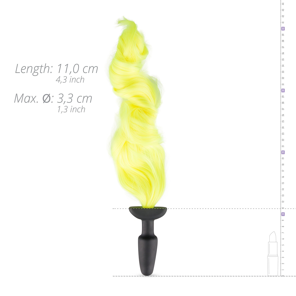 EasyToys Силиконовый плаг с желтым хвостом Butt Plug With Tail