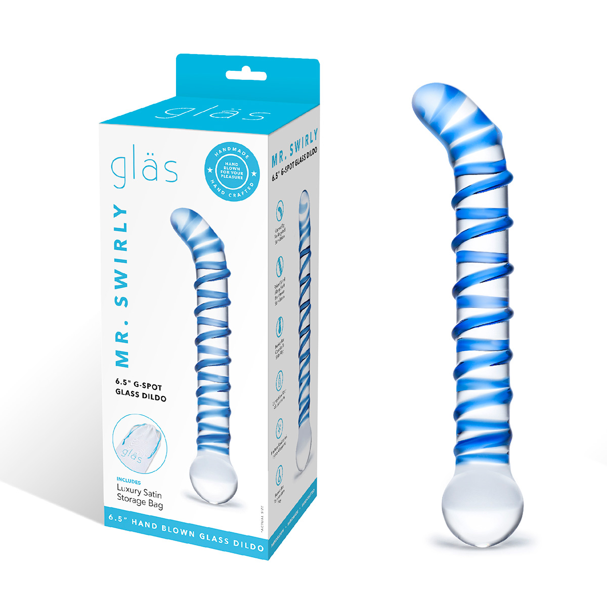 Glas Изогнутый фаллос для стимуляции точки G Mr. Swirly