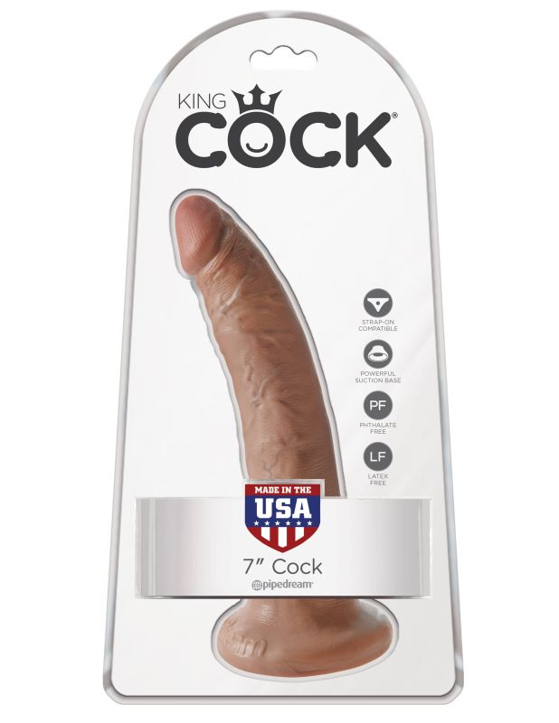 Фаллоимитатор на присоске загорелый King Cock 7