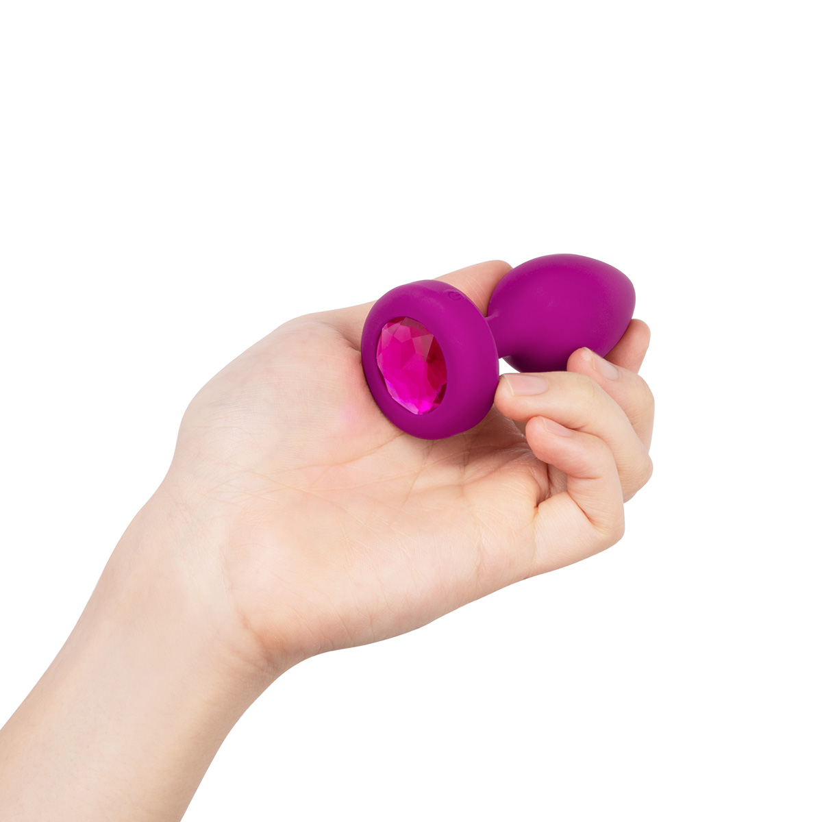 b-Vibe Вибрирующая втулка Vibrating Jewel Plug S/M цвета фуксии