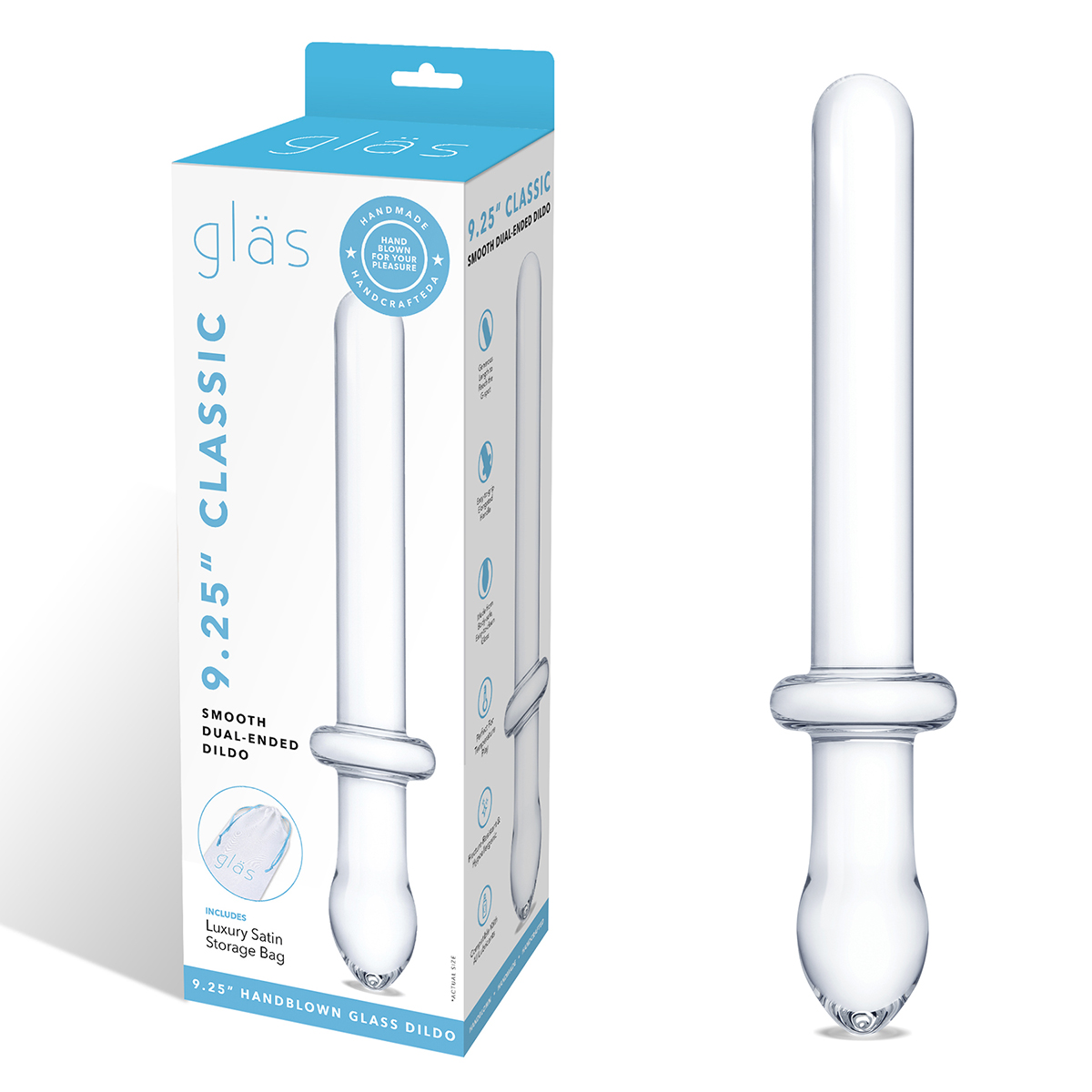 Glas Анально-вагинальный двусторонний фаллоимитатор 9,25 in CLASSIC