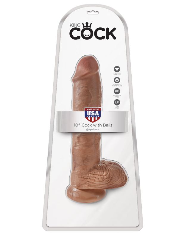 Фаллоимитатор-гигант загорелый King Cock 10 Cock with Balls