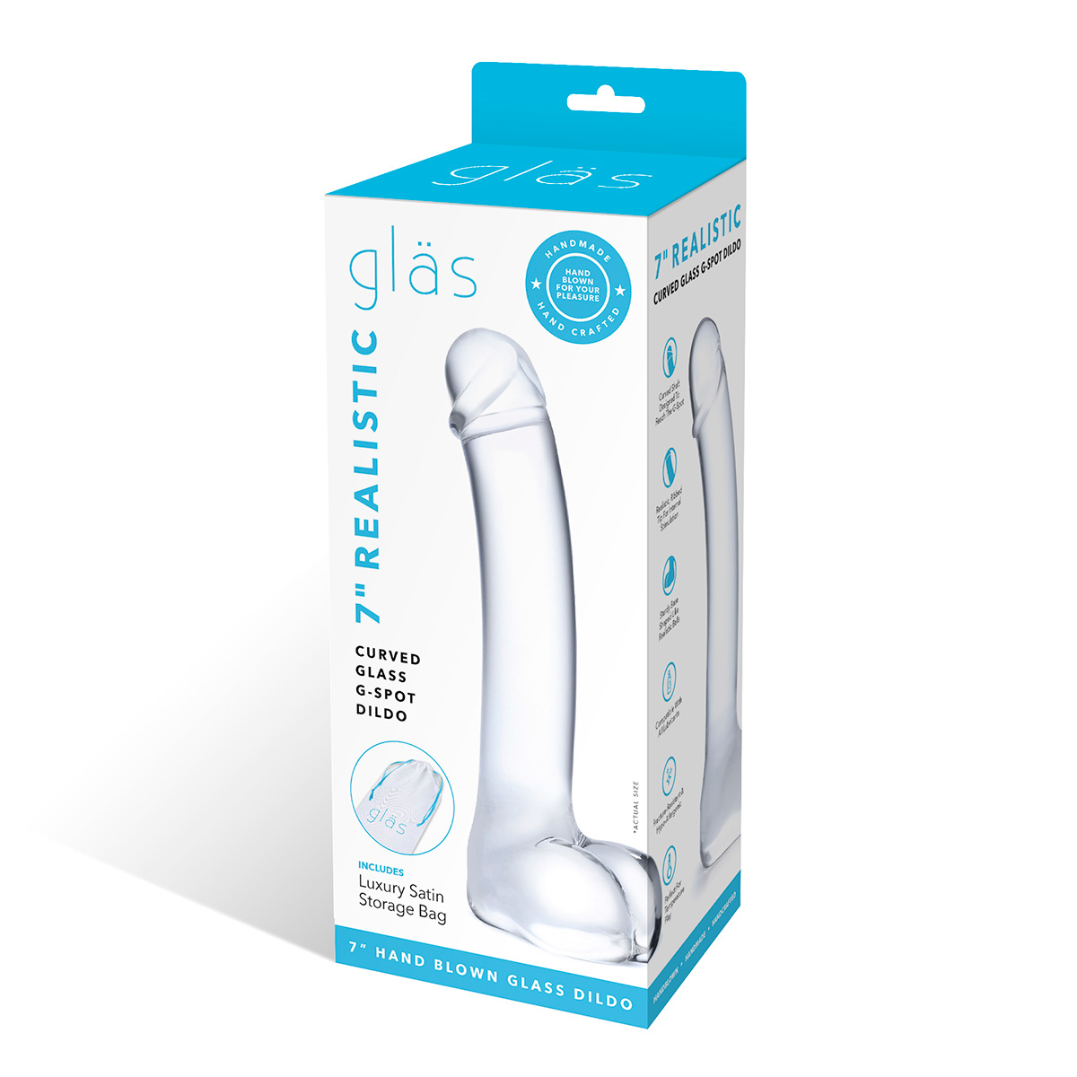 Glas Реалистичной формы дилдо с мошонкой CURVED G-SPOT