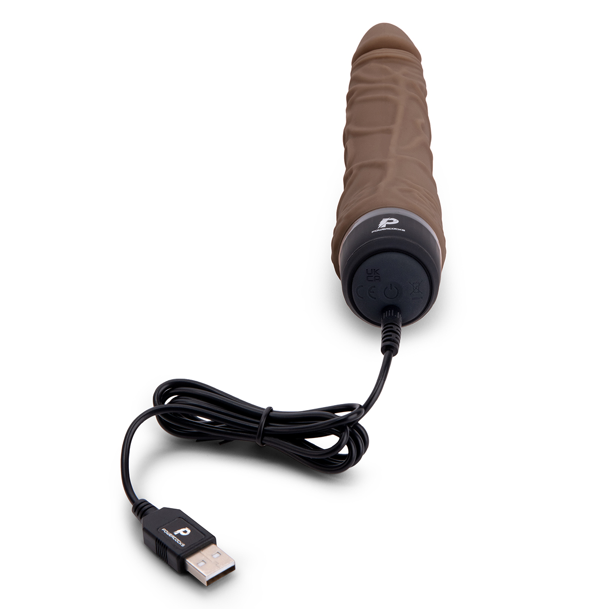 PowerCocks Универсальный вибромассажер цвет шоколад 7" Realistic Vibrator